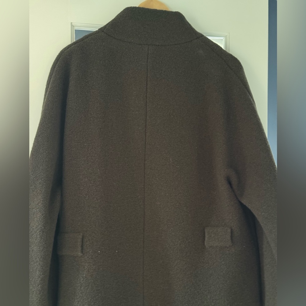 NWT ba&sh khaki “Colin” shawl collar long coat Size Large - Picture 8 of 16